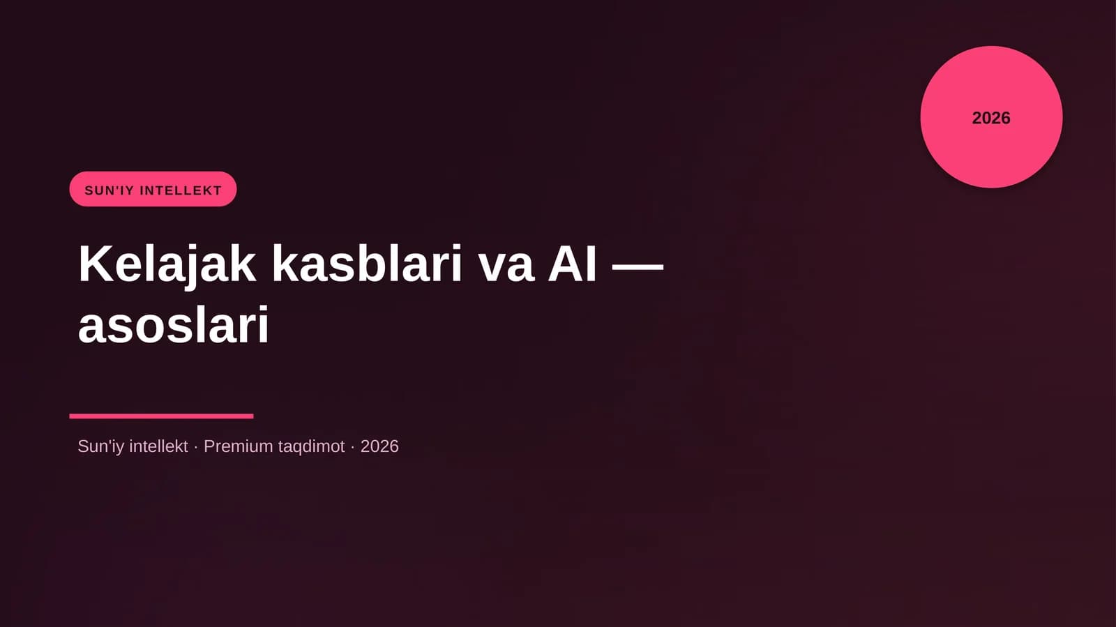 Kelajak kasblari va AI — asoslari
