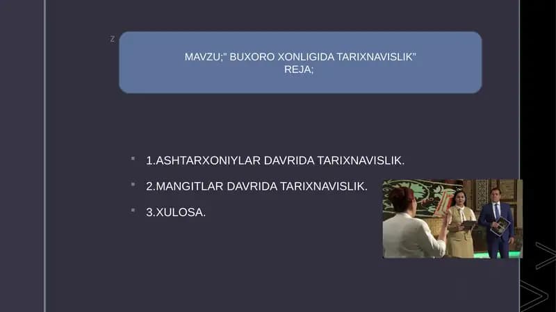 BUXORO XONLIGIDA TARIXNAVISLIK