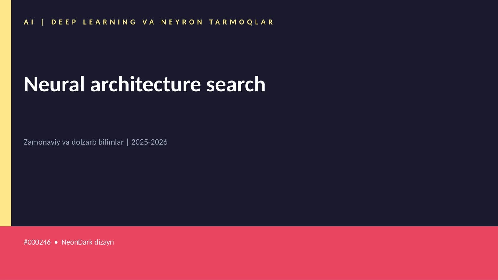 Neural architecture search