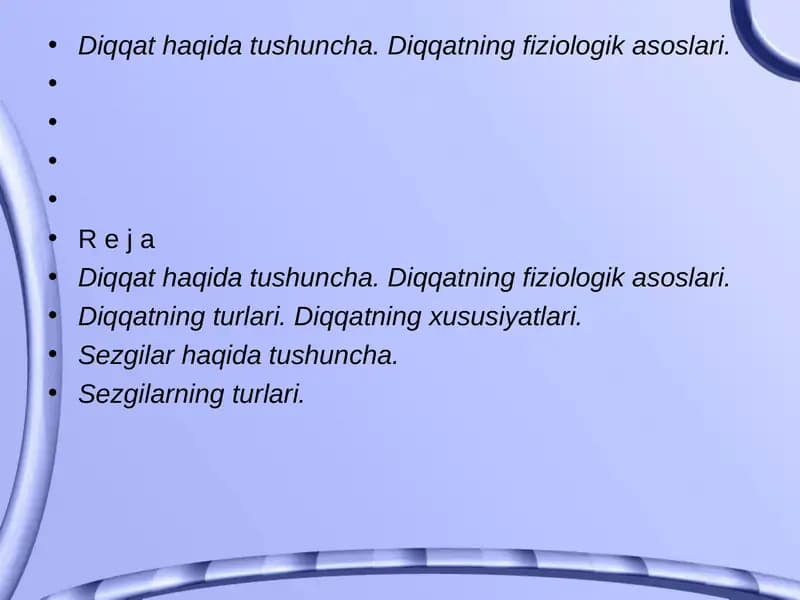 Diqqat haqida tushuncha