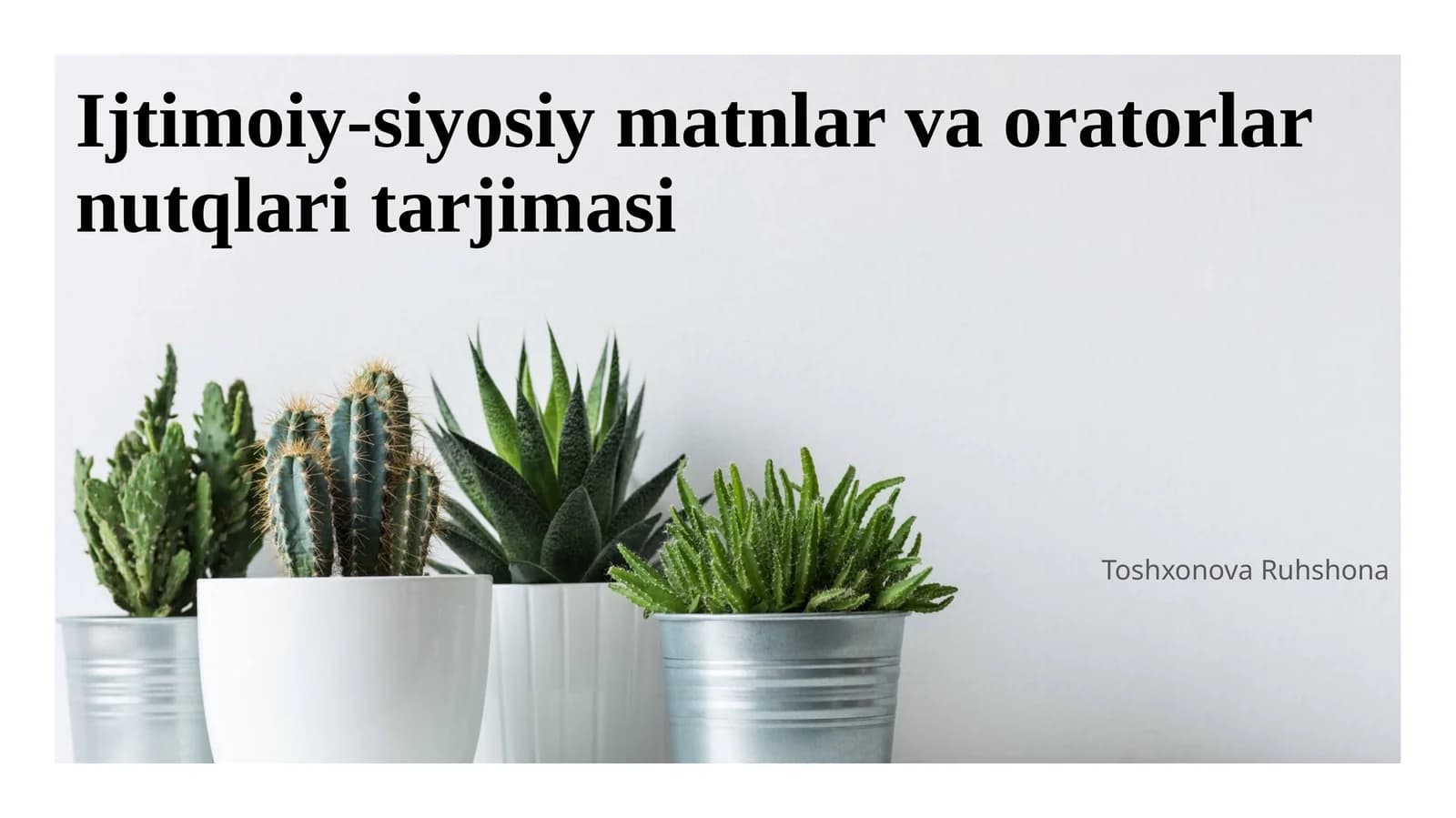 Ijtimoiy-siyosiy matnlar va oratorlar nutqlari tarjimasi