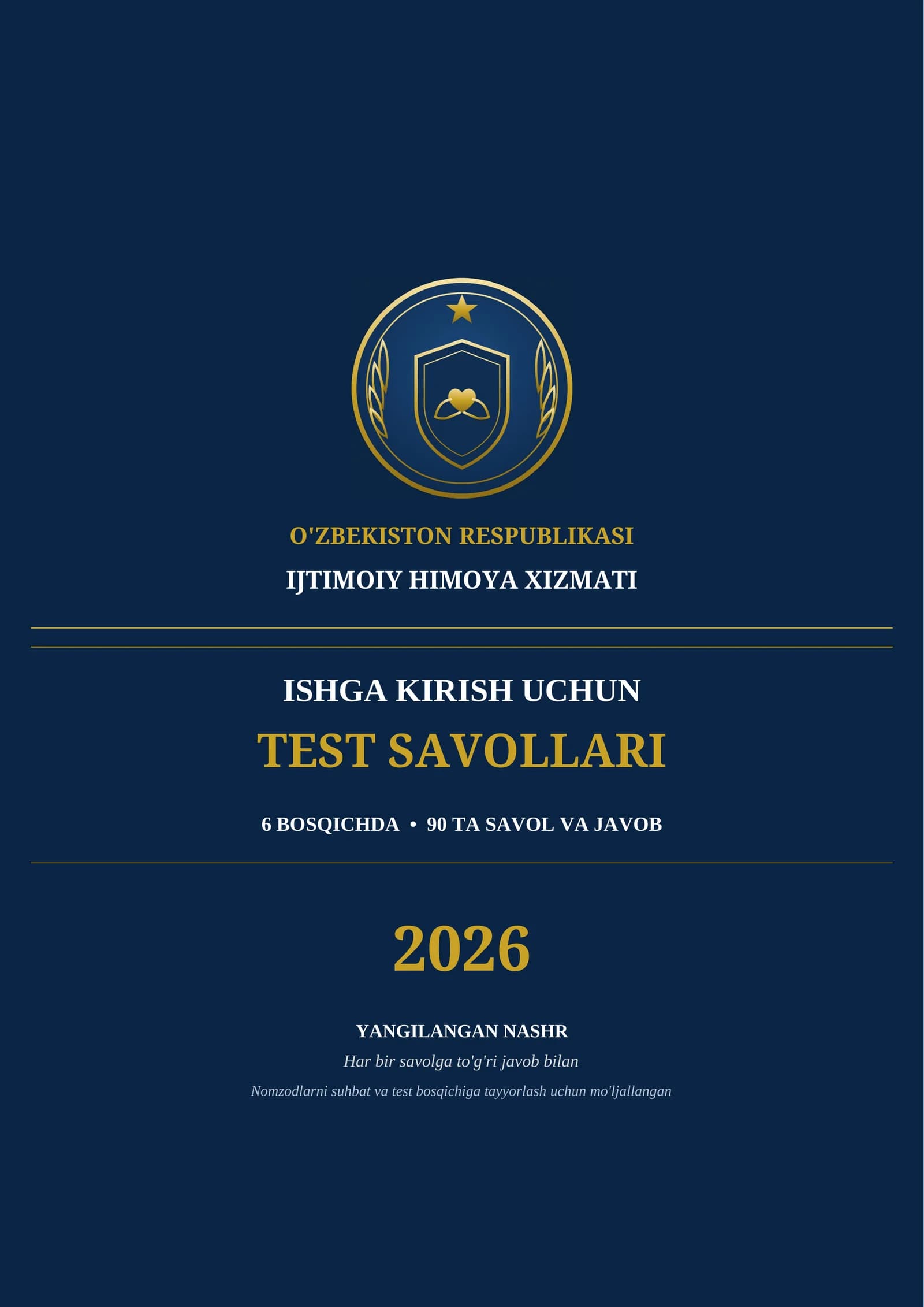 Ijtimoiy himoya tizimiga ishga kirish uchun testlar