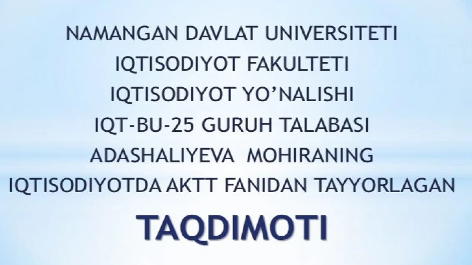 Algoritm lashtirish va dasturlash asoslari