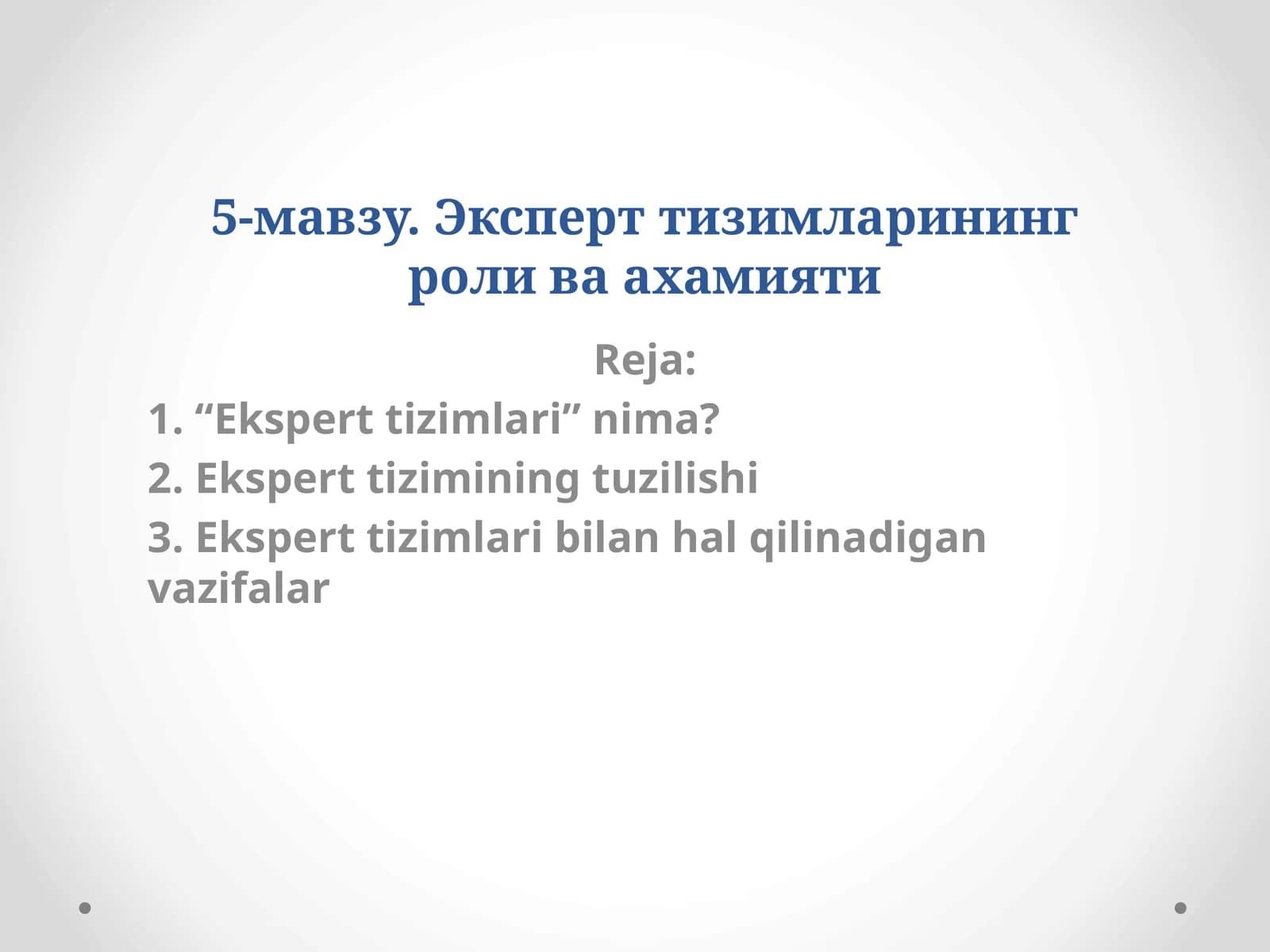 Ekspert tizimlari