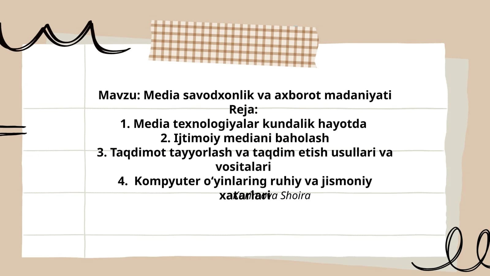 Media savodxonlik va axborot madaniyati