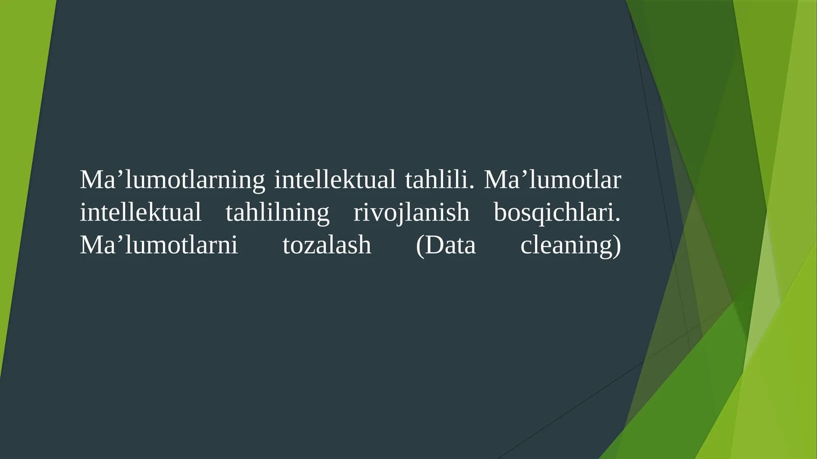 Ma'lumotlarni tozalash (Data cleaning)