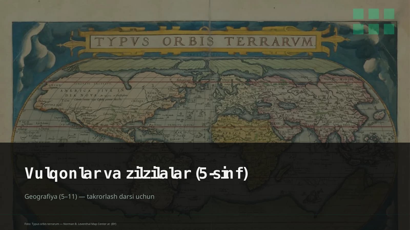 Vulqonlar va zilzilalar (5-sinf)
