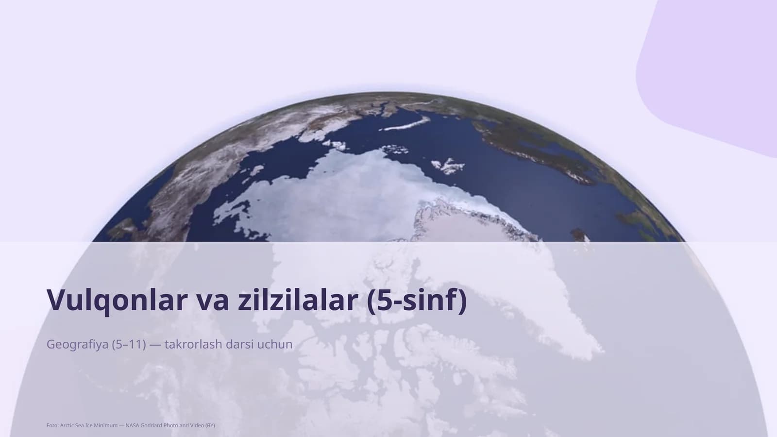 Vulqonlar va zilzilalar (5-sinf)