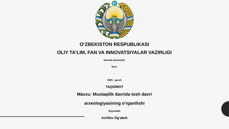 Mustaqilik davrida tosh davri arxeologiyasining o'rganilishi