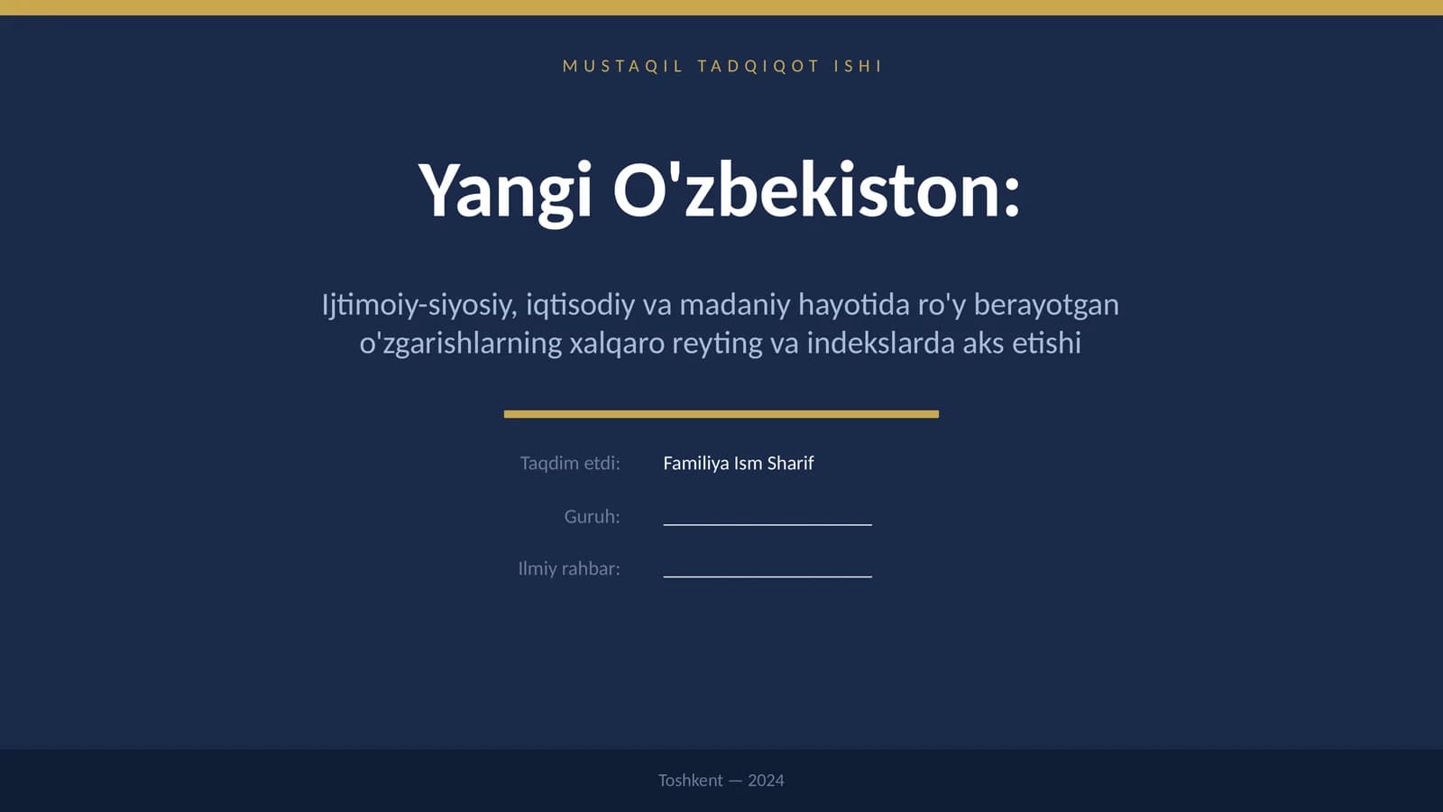 Yangi O'zbekiston: Ijtimoiy-siyosiy, iqtisodiy va madaniy hayotida ro'y berayotgan o'zgarishlarning xalqaro reyting va indekslarda aks etishi