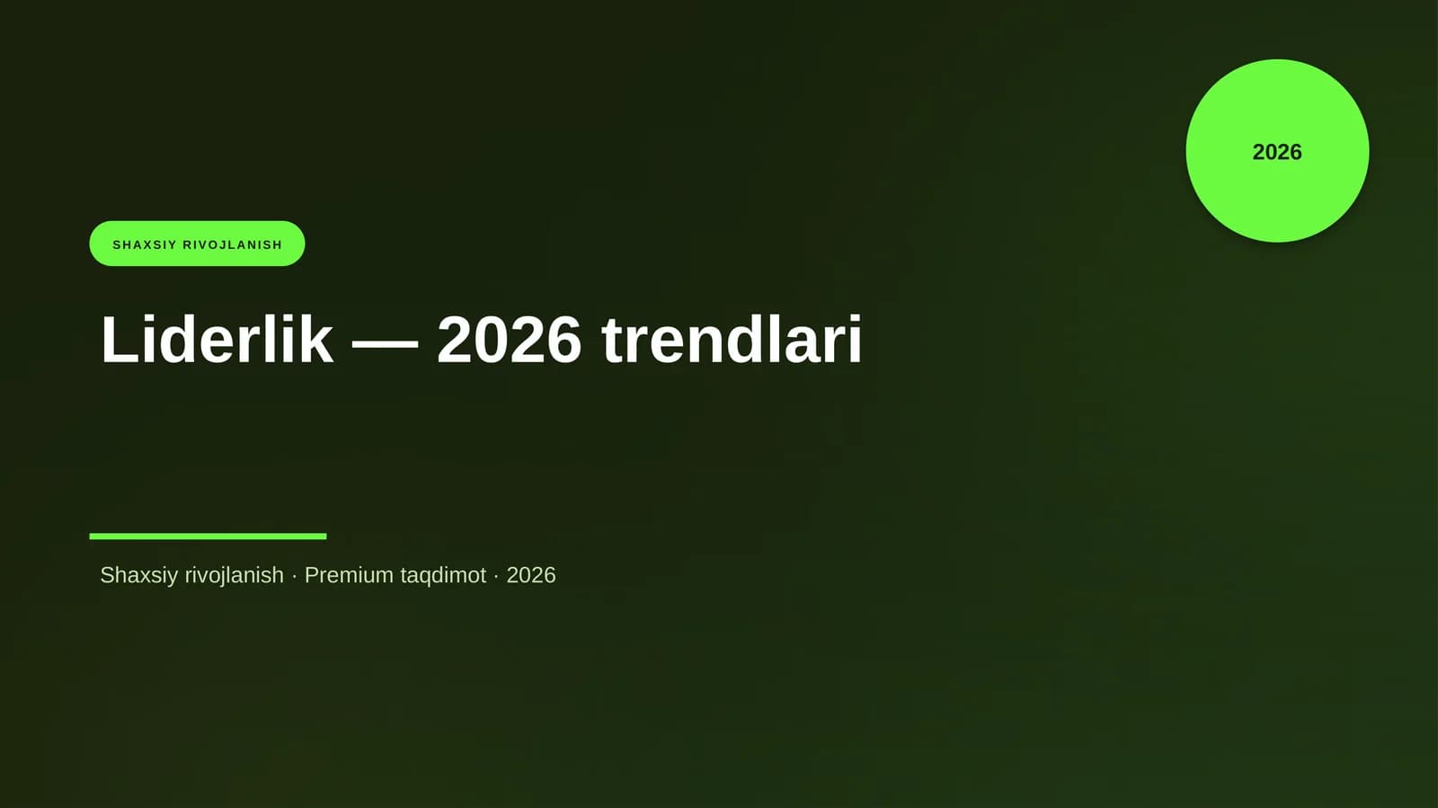 Liderlik — 2026 trendlari