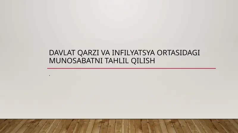 Davlat qarzi infilyatsiyani qanday ta'sir qiladi