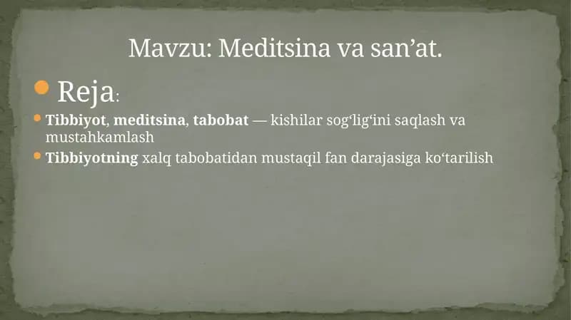 Meditsina va san’at