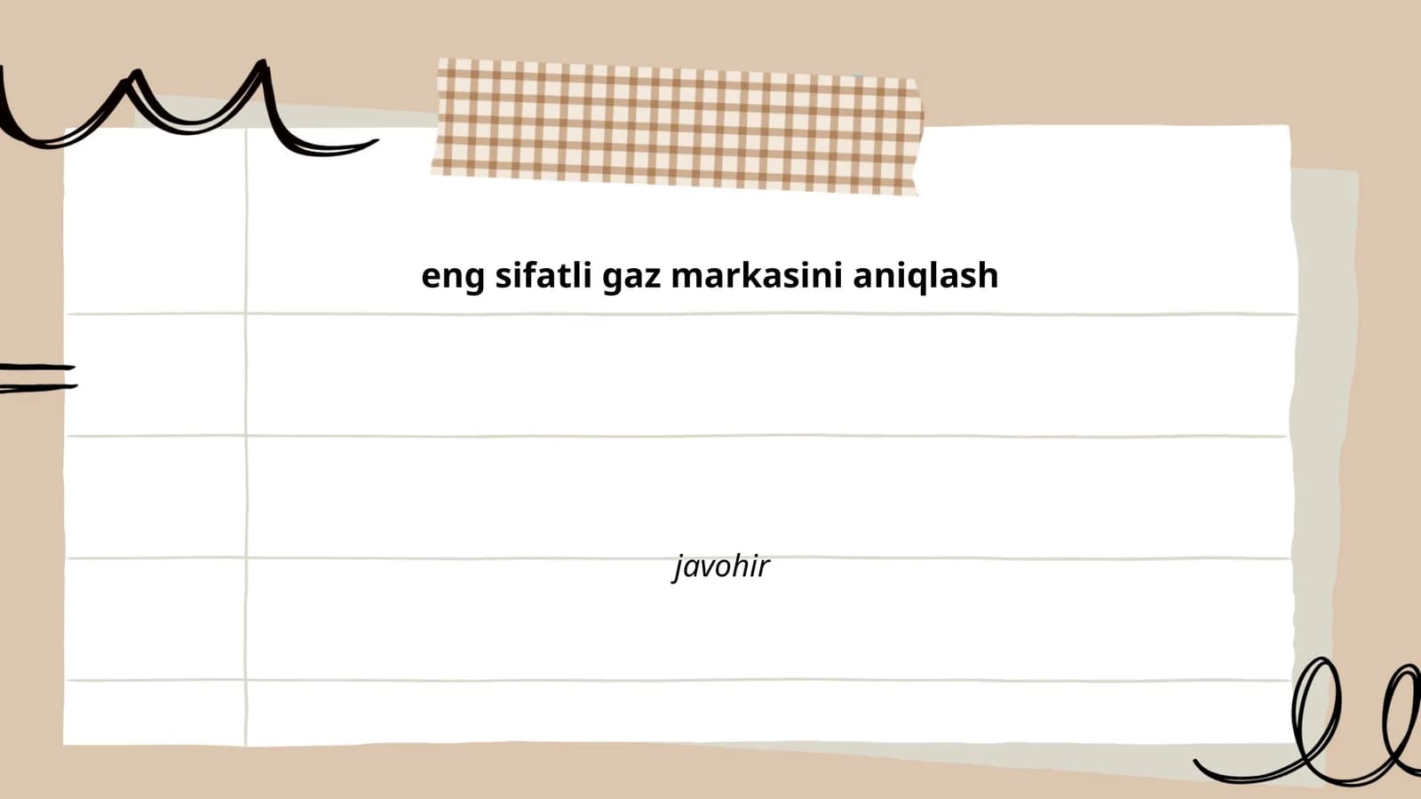 Eng sifatli gaz markasini aniqlash