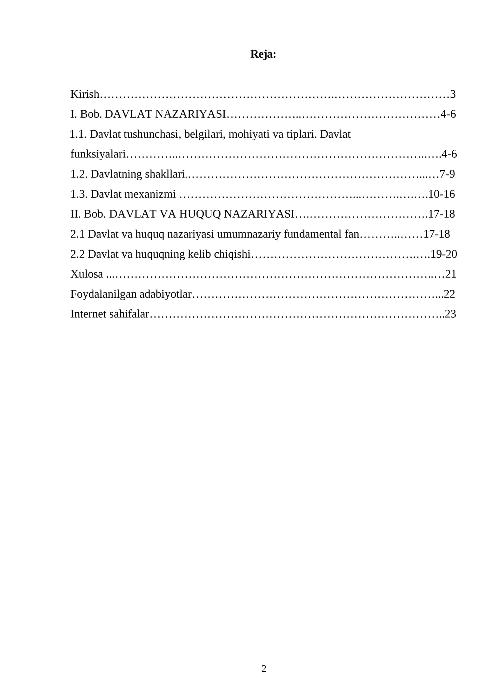Davlat va huquq nazariyasi
