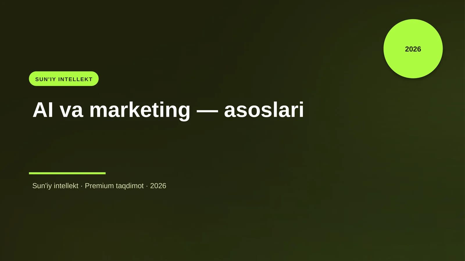 AI va marketing — asoslari