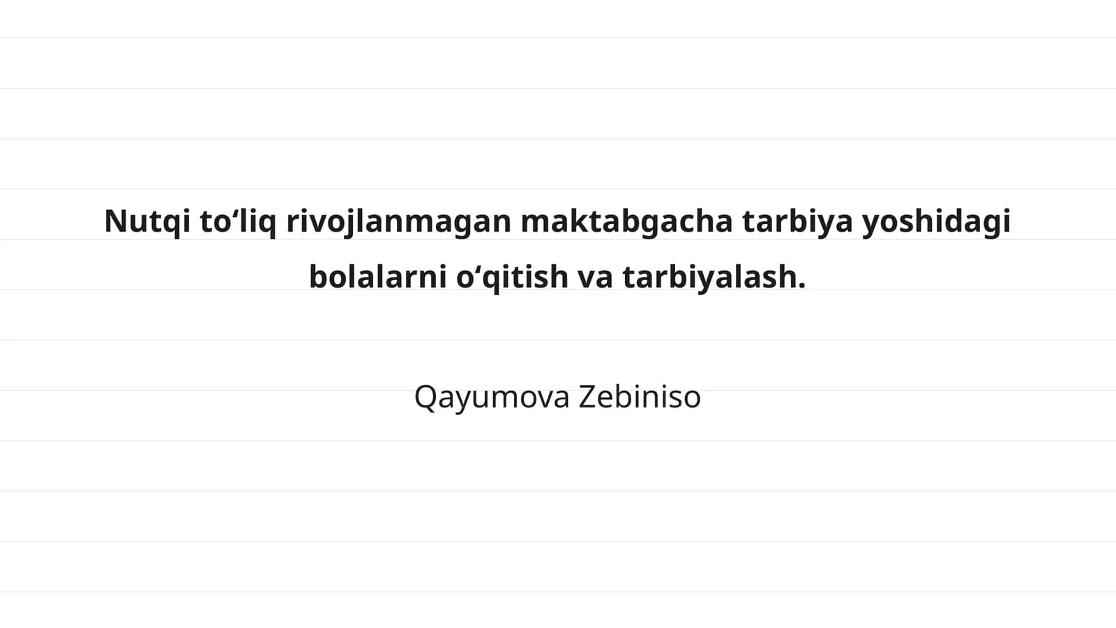 Nutqi rivojlanishining nazariy asoslari