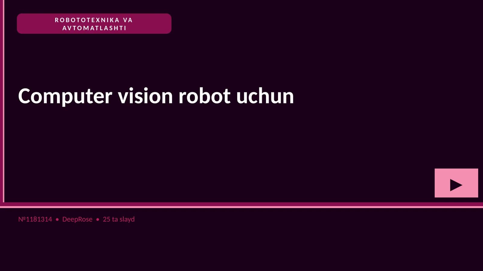 ROBOTOTEXNIKA VA AVTOMATLASHTI