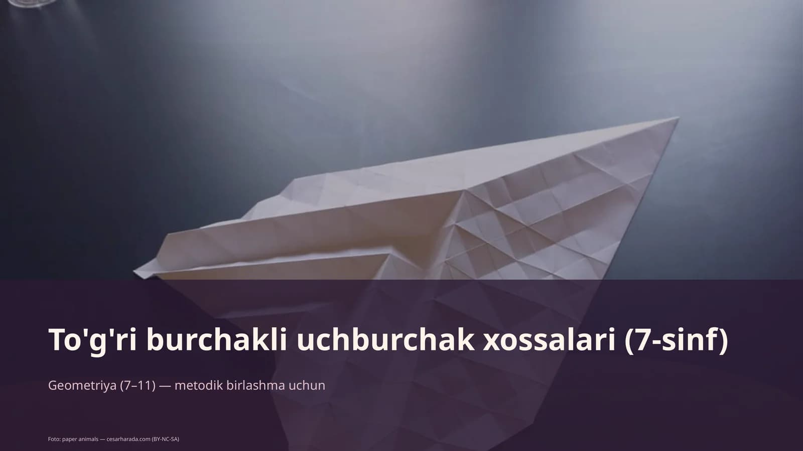 To'g'ri burchakli uchburchak xossalari (7-sinf)