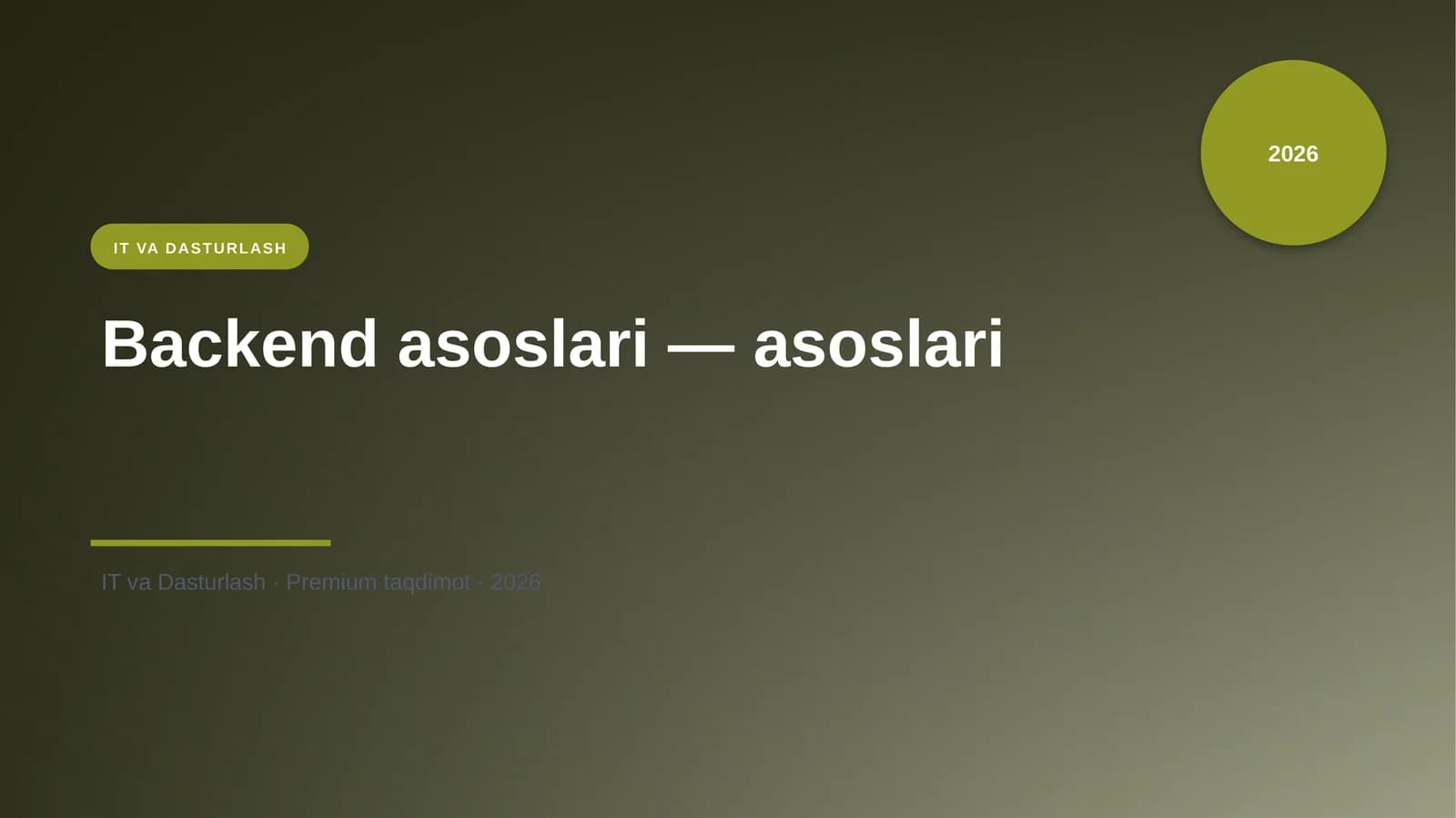 Backend asoslari — asoslari