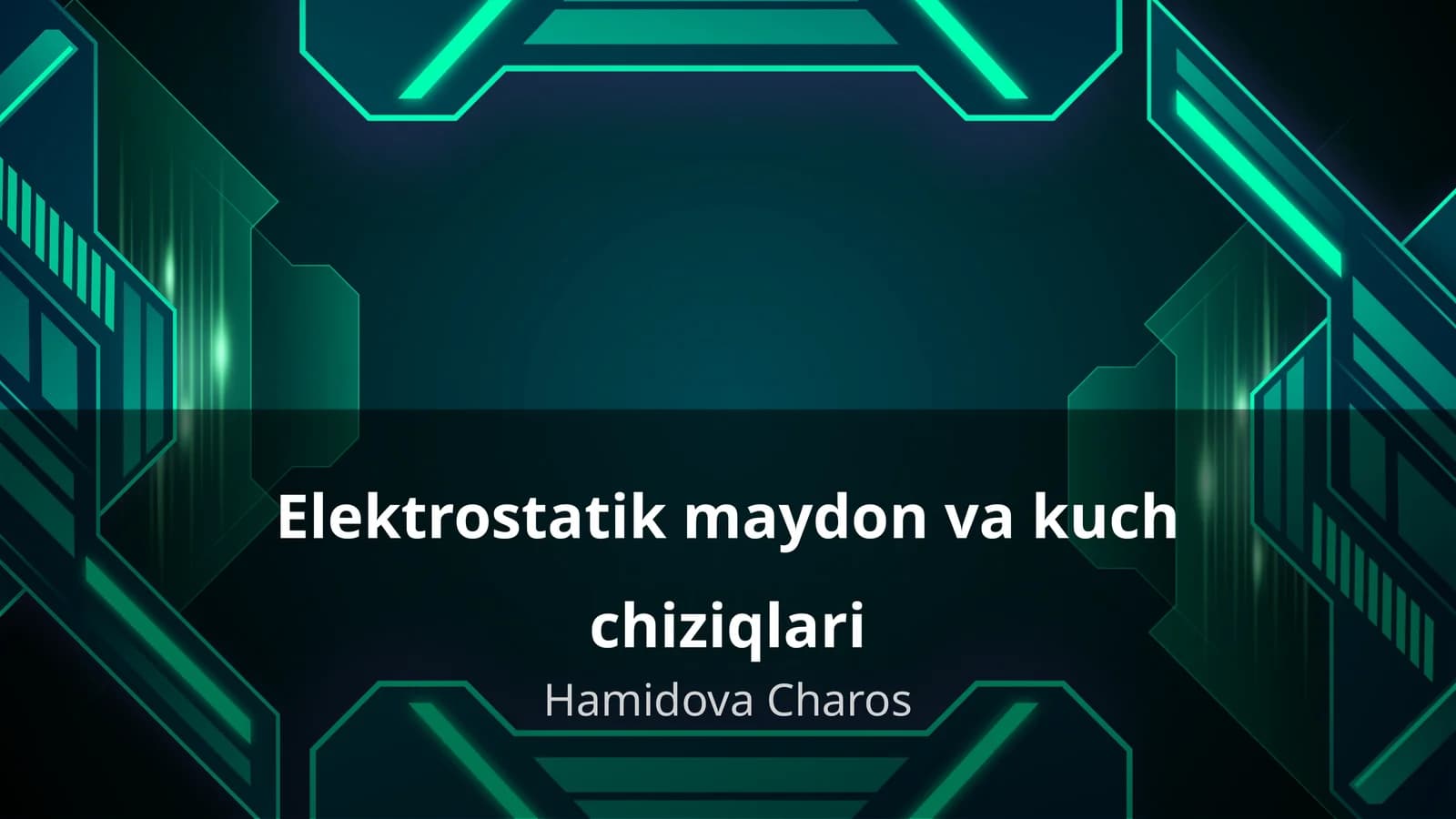 Elektrostatik maydon va kuch chiziqlari