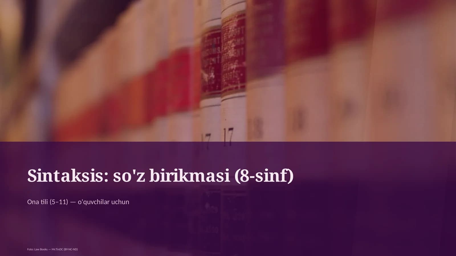 Sintaksis: so'z birikmasi (8-sinf)