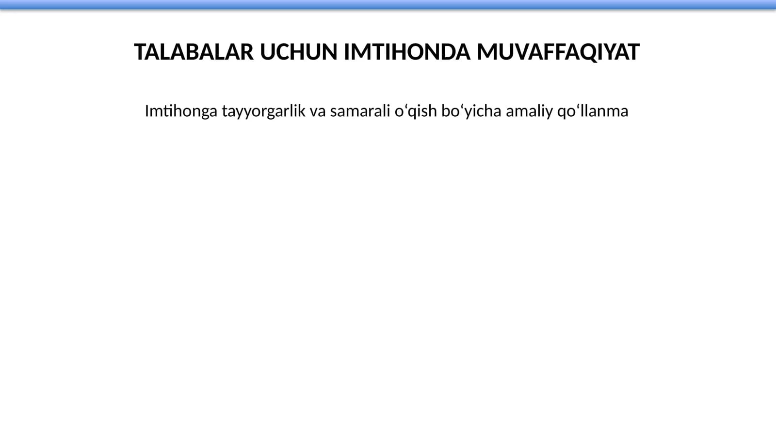 Imtihonda muvaffaqiyat