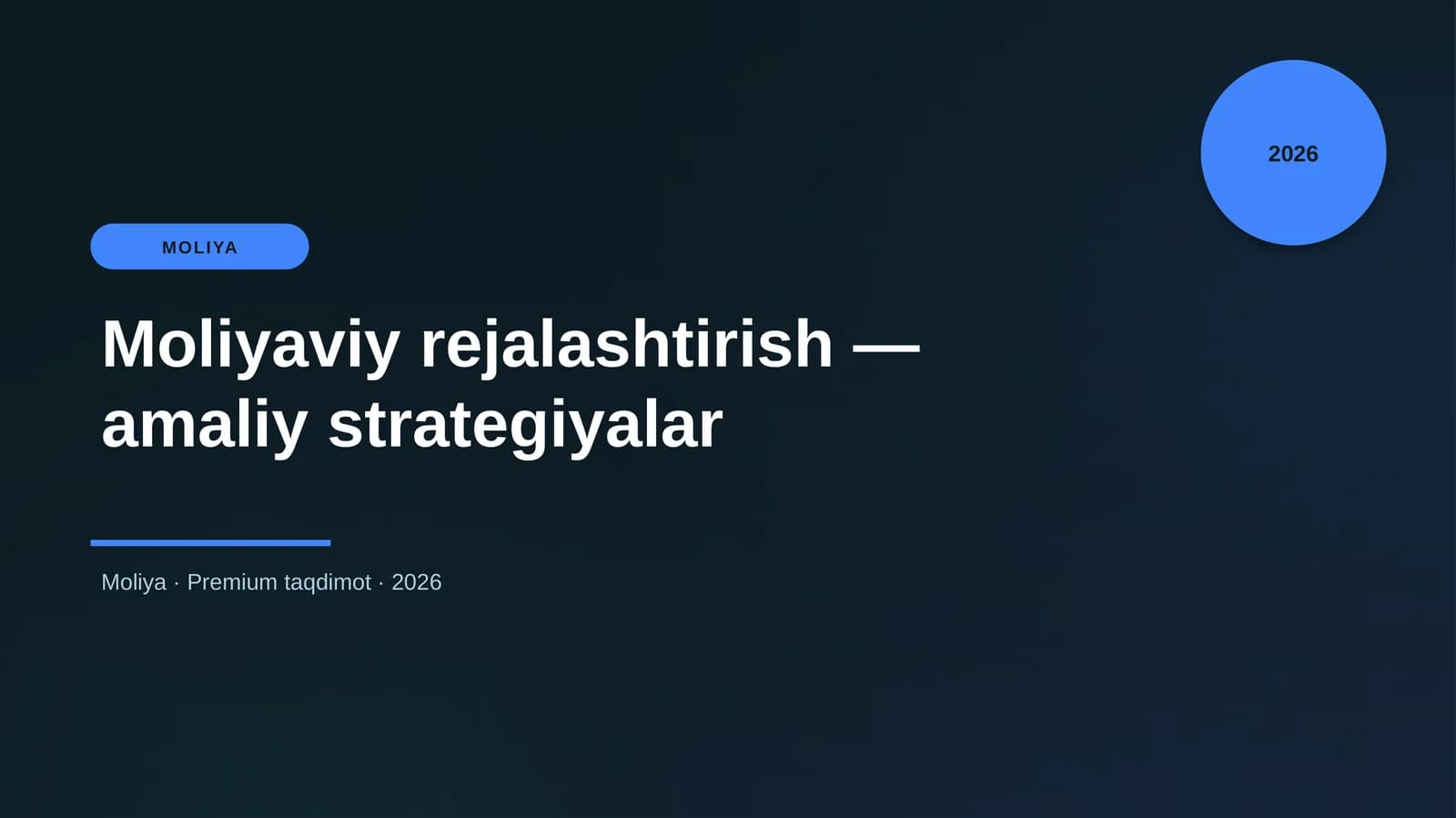 Moliyaviy rejalashtirish — amaliy strategiyalar