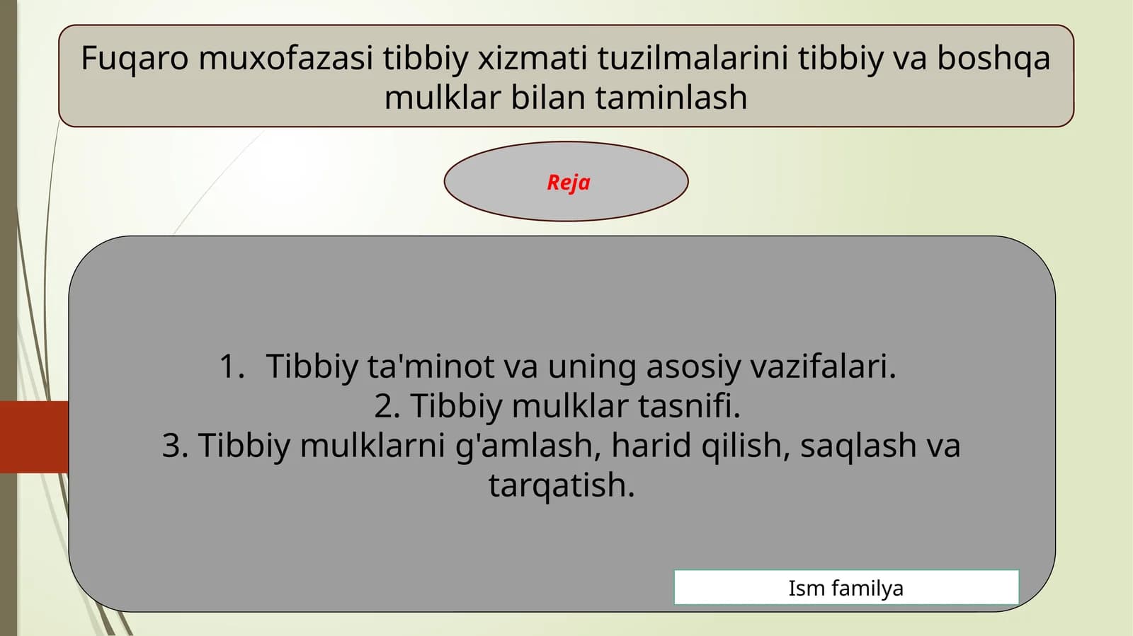 Fuqaro muxofazasi tibbiy xizmati tuzilmalarini tibbiy va boshqa mulklar bilan taminlash