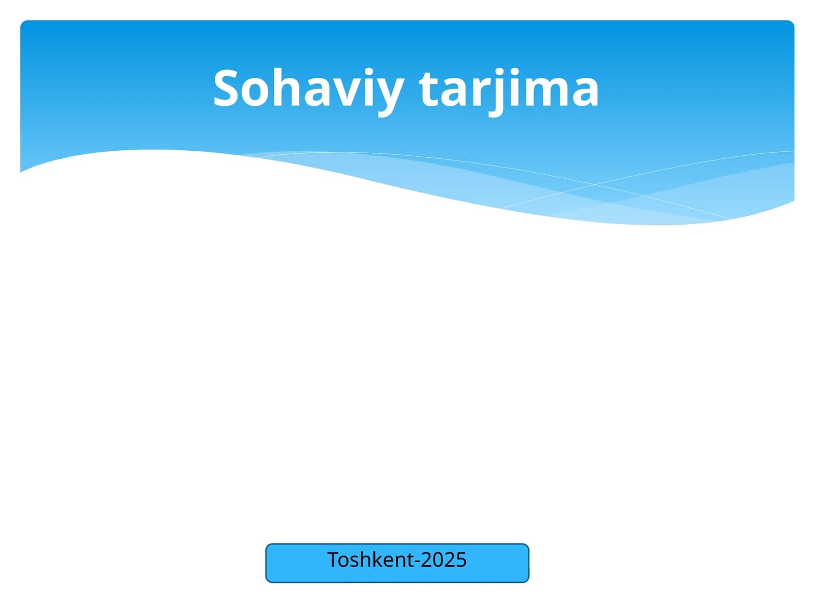 Sohaviy tarjima