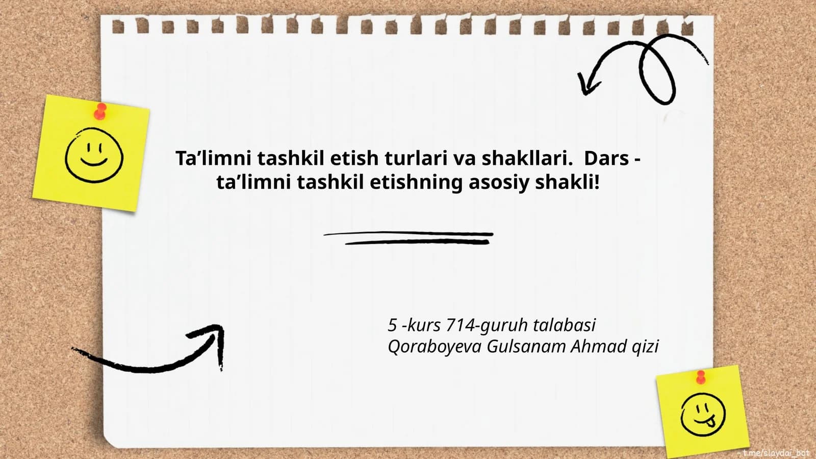 Taʼlim ni tashkil etish turlari va shakllari