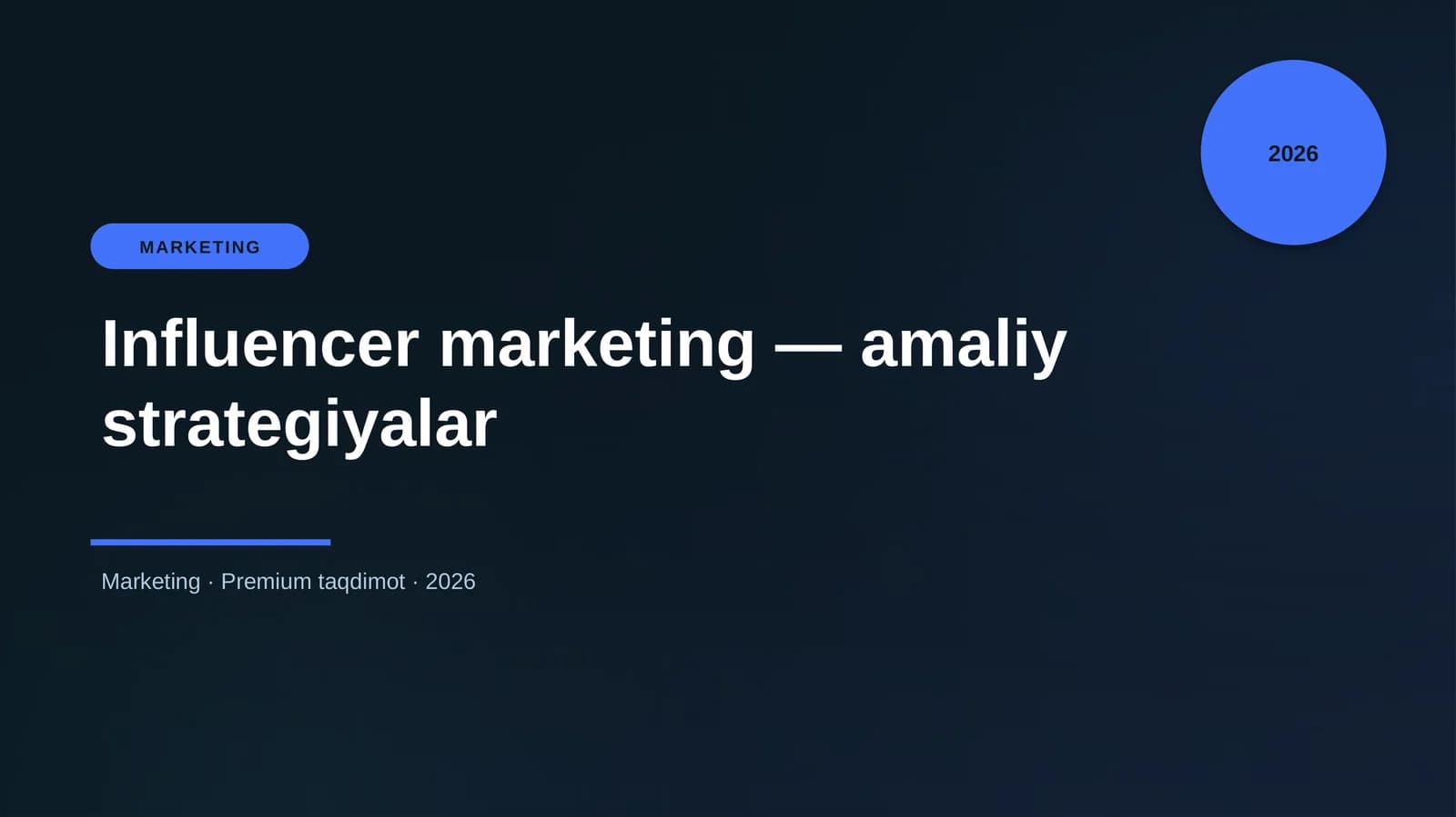 Influencer marketing - amaliy strategiyalar