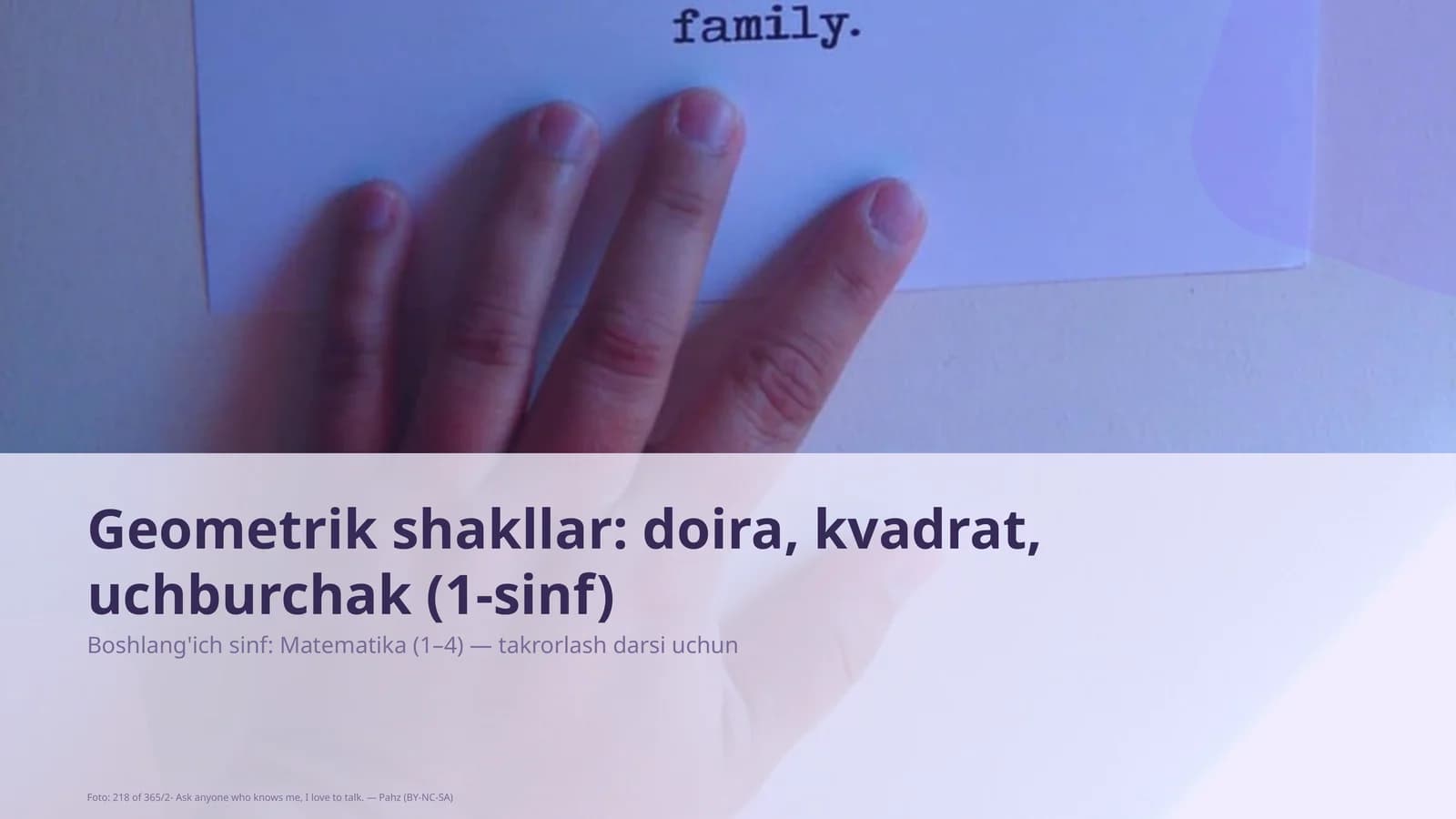 Geometrik shakllar: doira, kvadrat, uchburchak (1-sinf)