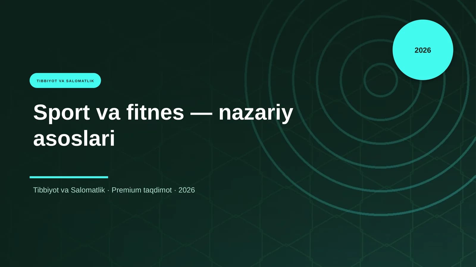 Sport va fitnes - nazariy asoslari