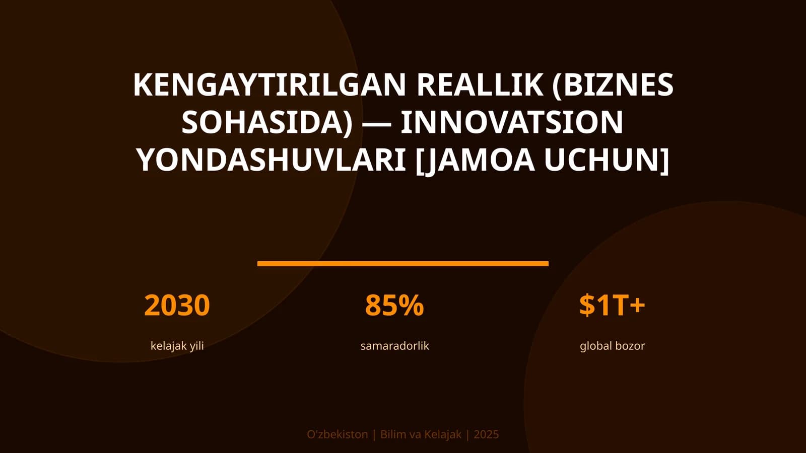 Kengaytirilgan reallik (biznes sohasida) — innovatsion yondashuvlari [jamoa uchun]