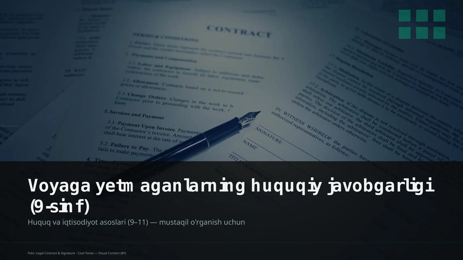 Huquq va iqtisodiyot asoslari (9–11)