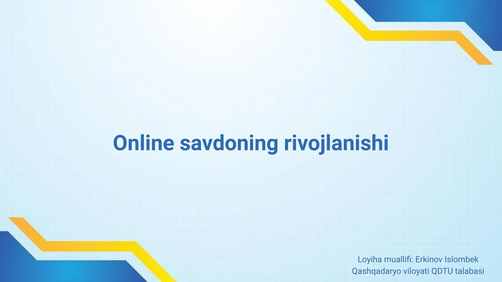 Online savdoning rivojlanishi
