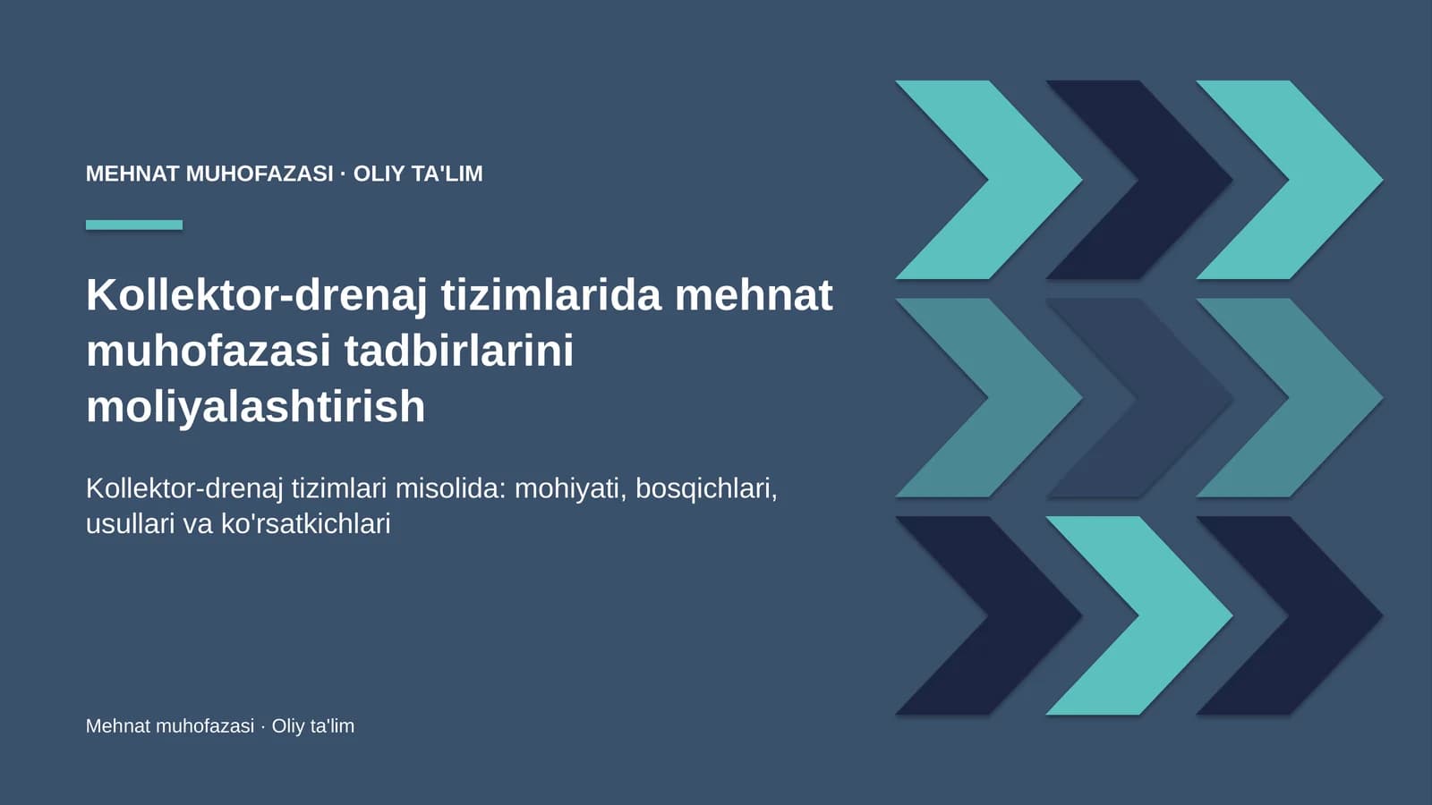Kollektor-drenaj tizimlarida mehnat muhofazasi tadbirlarini moliyalashtirish