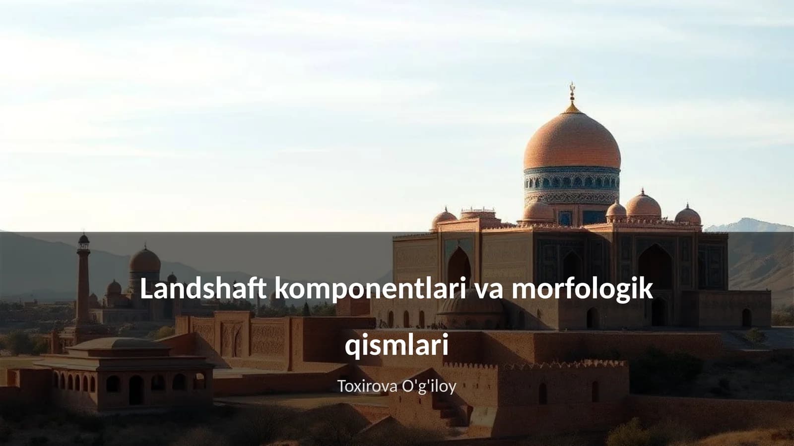 Landshaft komponentlari va morfologik qismlari