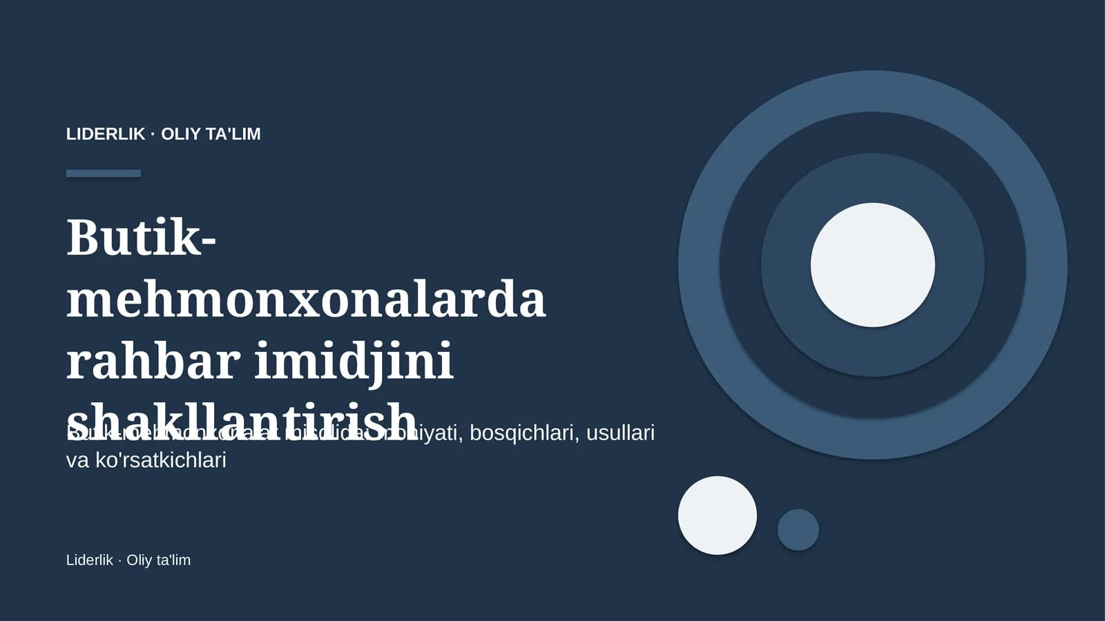 Butik-mehmonxonalarda rahbar imidjini shakllantirish