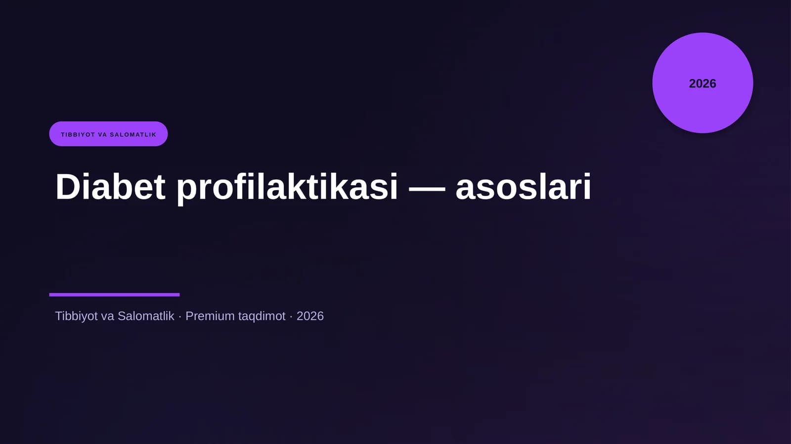 Diabet profilaktikasi — asoslari