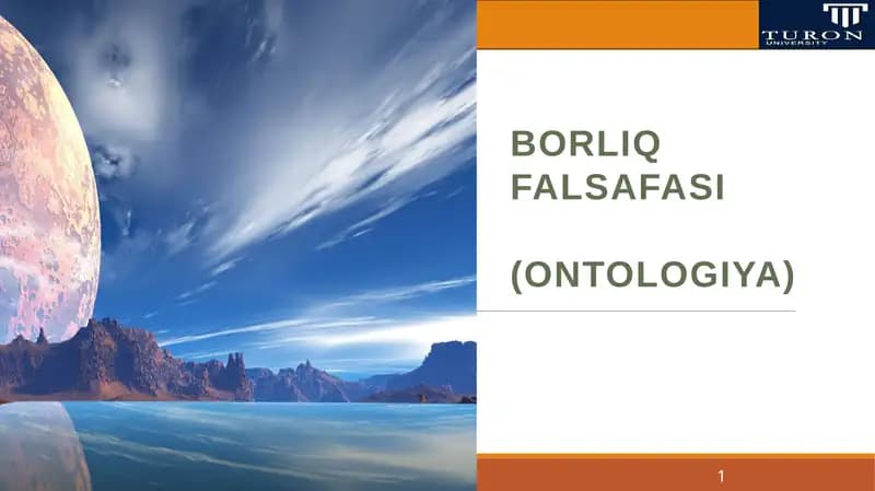 Borliqfalsafasi (Ontologiya)