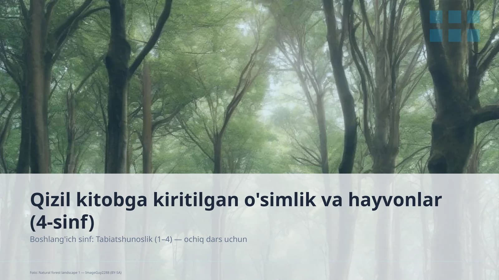 Qizil kitobga kiritilgan o'simlik va hayvonlar (4-sinf)