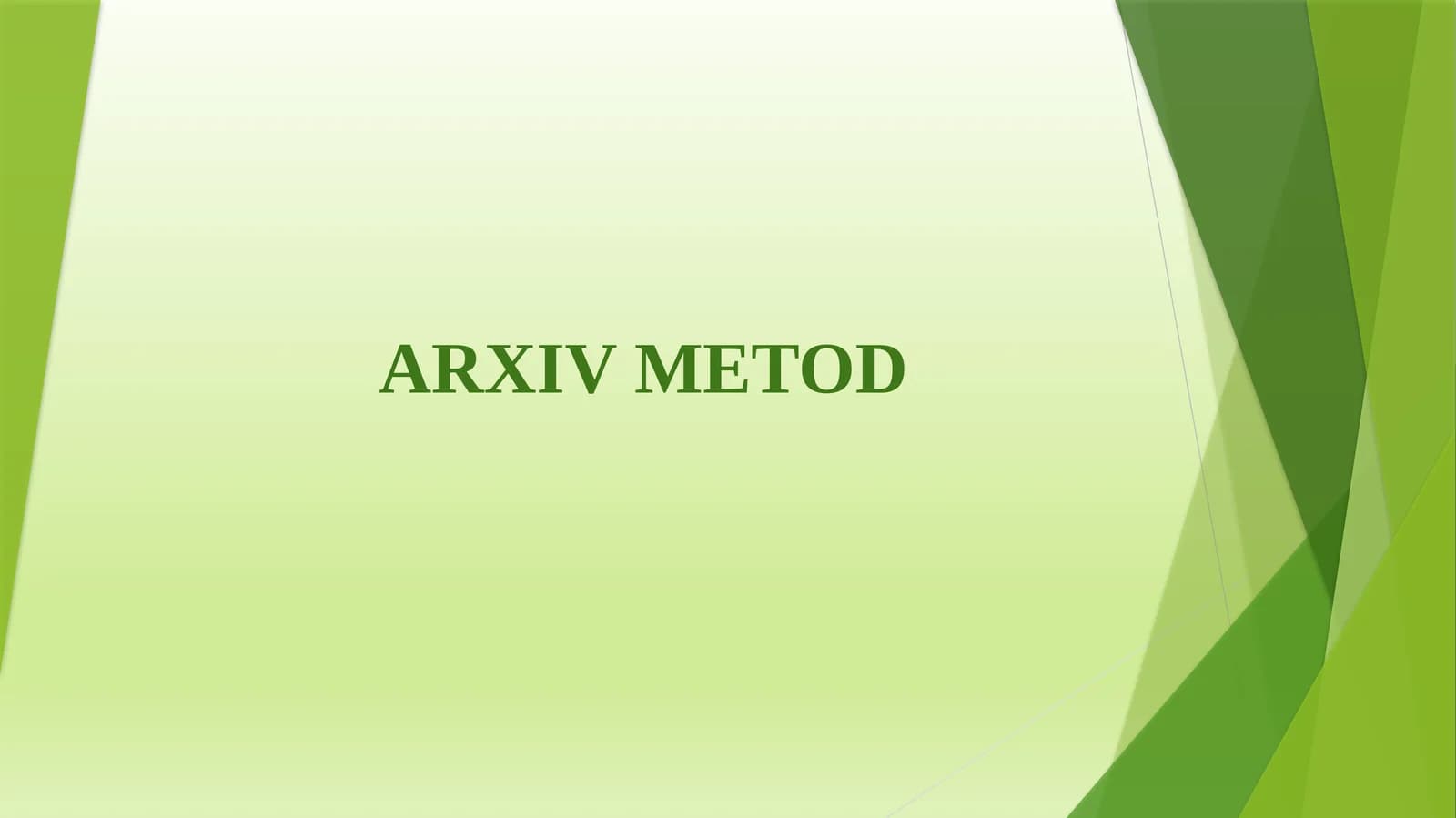 ARXIV METOD