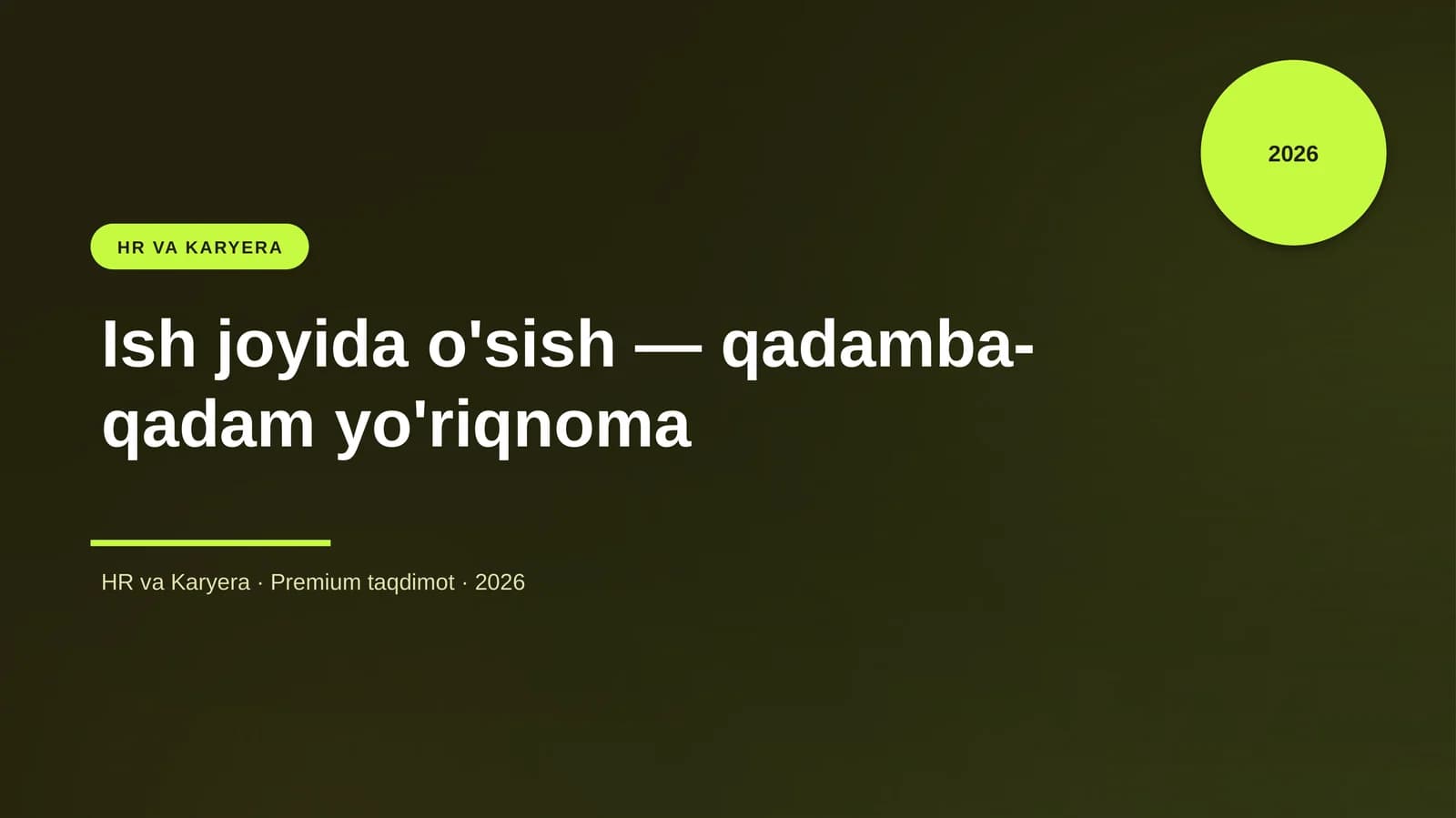 Ish joyida o'sish — qadamba-qadam yo'riqnoma