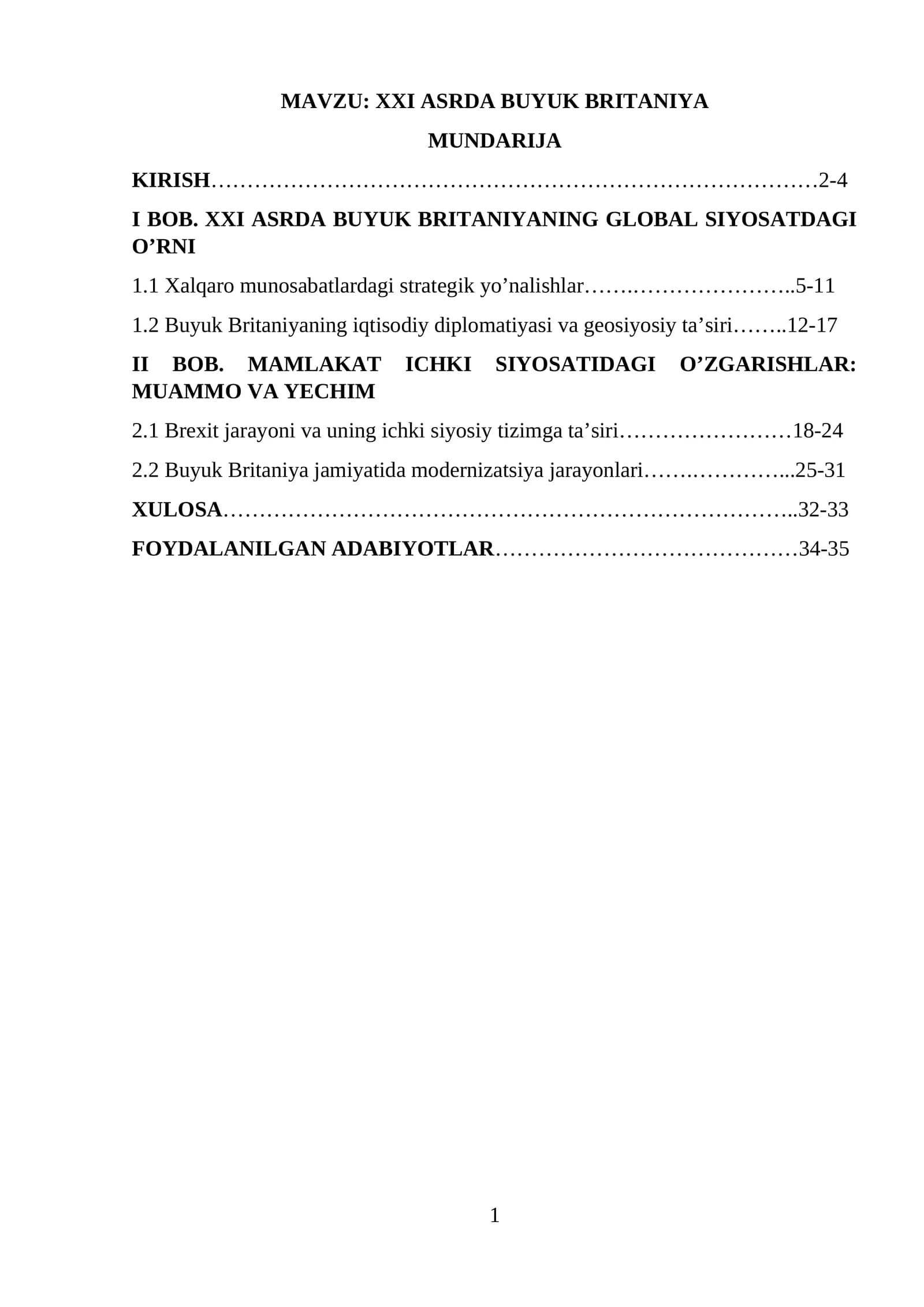 XXI ASRDA BUYUK BRITANIYA