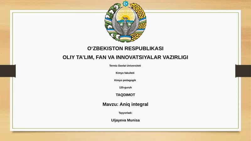 Aniq integral