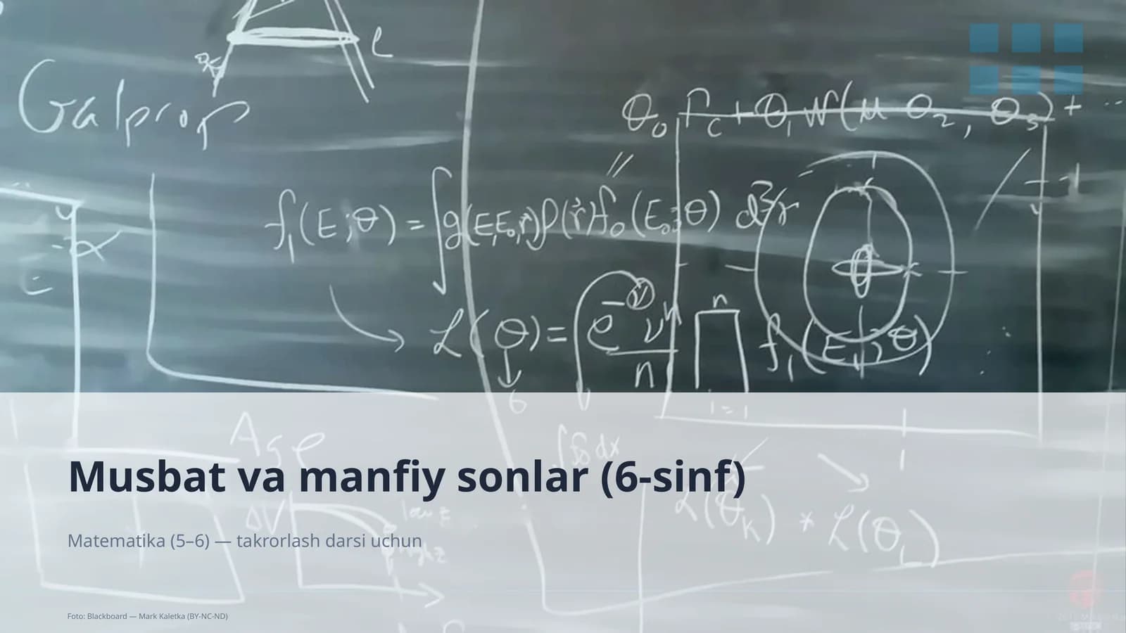 Musbat va manfiy sonlar (6-sinf)