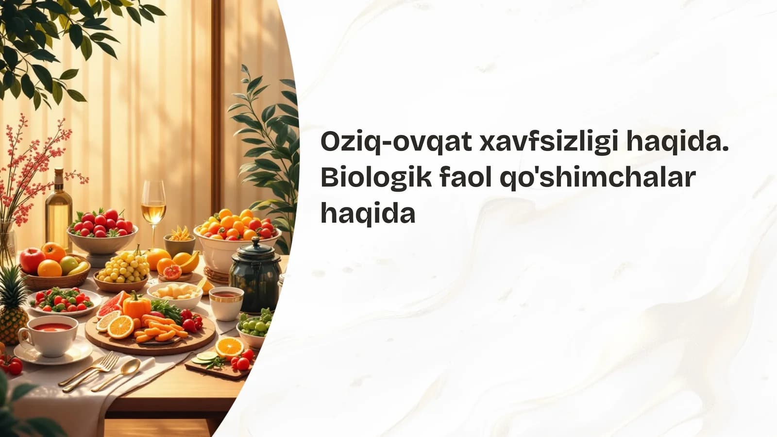 Oziq-ovqat xavfsizligi haqida. Biologik faol qo'shimchalar haqida