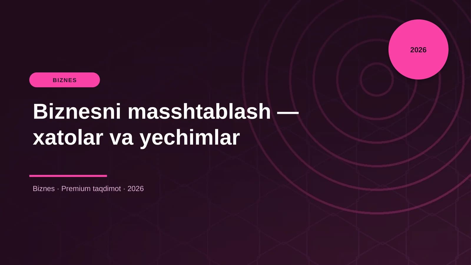 Biznesni masshtablash — xatolar va yechimlar